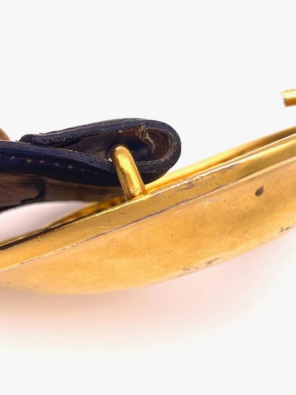Vintage Robert Lee Morris Leather Belt with Iconic Gold Buckle